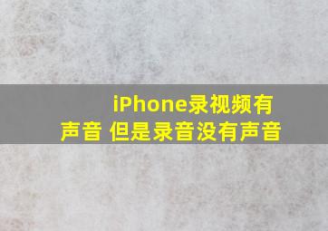 iPhone录视频有声音 但是录音没有声音